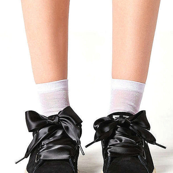 SuEDE HEART SAFARi Shoes Satin Ribbon Bow Laces 8 - Picture 5 of 8